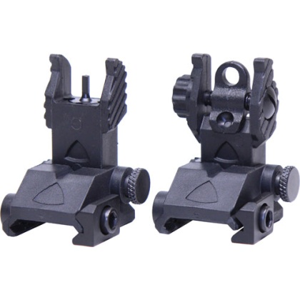 Guntec Folding Poly Sight Set - Thin Profile Black