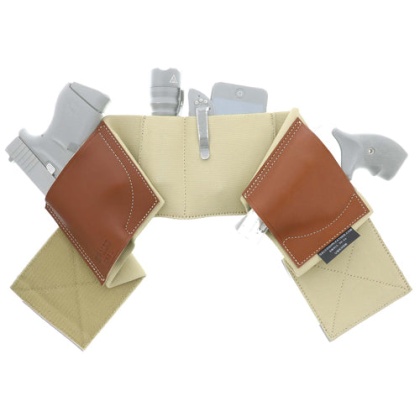 Galco Underwrap Kak Belly Band - 2 Leather Holsters Med 36-40