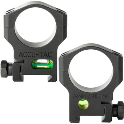 Accu-tac 34mm Scope Rings - Steel Flat Black